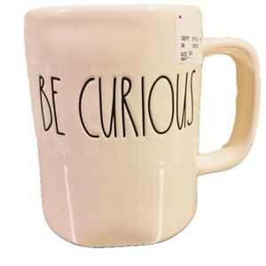 Rae Dunn Be Curious Mug Coffee Tea ceramic gift black white